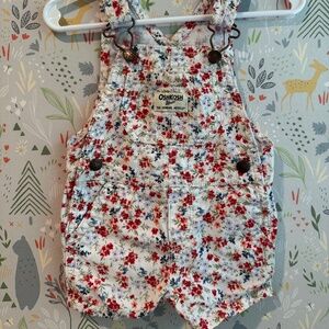 OshKosh B’gosh Baby Girl Floral Shortall Overalls 6M